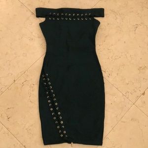 Fashion Nova hunter green bandage dress